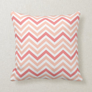 Coussin Carreau de zigzag de Chevron de corail et de pêche