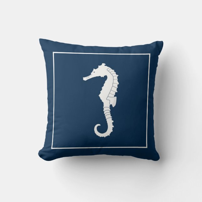 Coussin Carreau décoratif avec l'hippocampe (Recto)