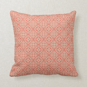 Coussin Carreau décoratif de corail et de crème