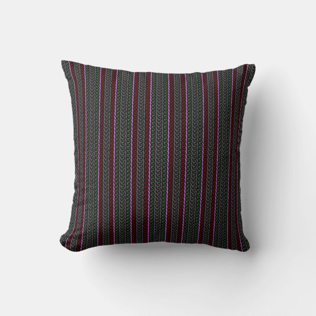 Coussin Carreau décoratif de rayure - gris/rouge (Recto)
