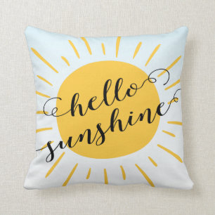 Coussin Carreau décoratif de soleil moderne de bonjour