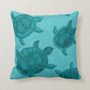 Coussin Carreau décoratif de tortue de mer de Chambre de