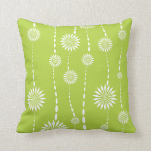 Coussin Carreau décoratif floral moderne de vert de chaux