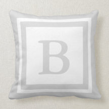 Carreau décoré d'un monogramme - gris et blanc