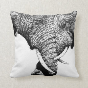 Coussin Carreau d'éléphants africains