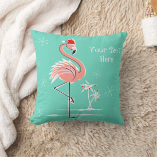 Coussin Carreau des textes de Flamant rose de Noël