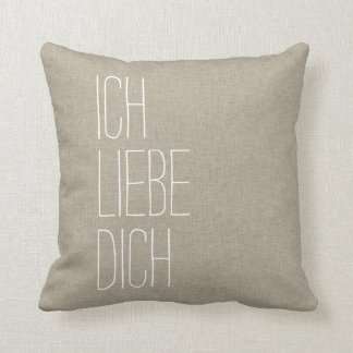 Coussin Carreau d'Ich Liebe Dich Tan d'Allemand je t'aime