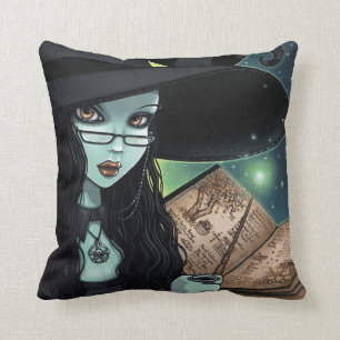 Coussin Carreau d'imaginaire de Halloween de sorcière de