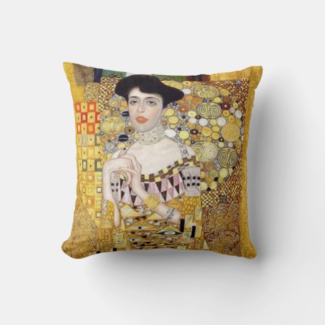 Coussin Carreau d'impression en or de Klimpt "femme" (Recto)