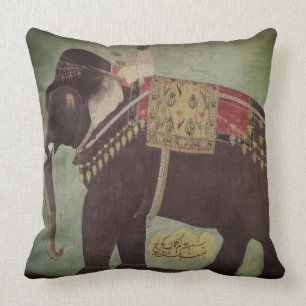 Coussin Carreau d'Indien/de vert éléphant de Mughal