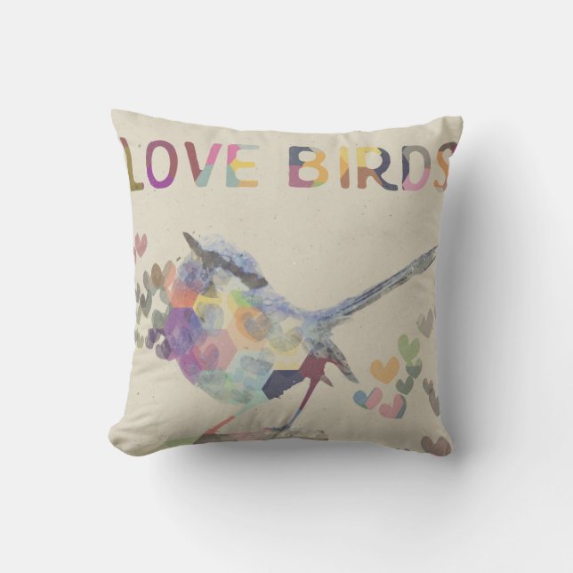 Coussin Carreau d'inséparables (Recto)