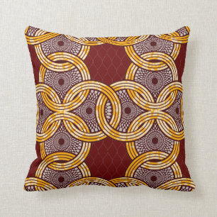 Coussin Carreau d'or d'Ankara Kitenge d'Africain