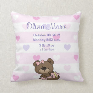 Coussin Carreau d'ours de nounours de bébé de stat de