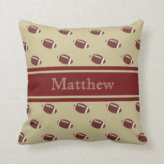 Coussin Carreau du football de grenat et d'or
