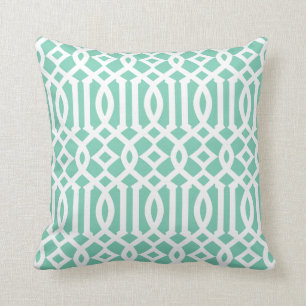 Coussin Carreau du treillis de Seafoam
