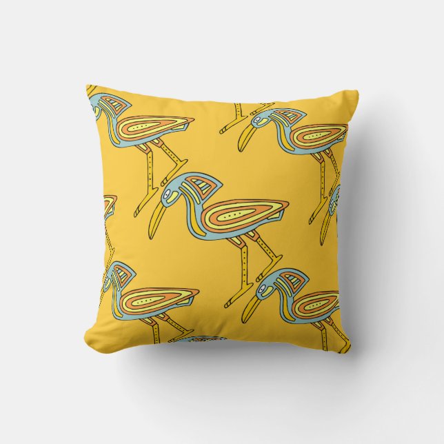 Coussin Carreau égyptien de conception de symbole d'oiseau (Recto)