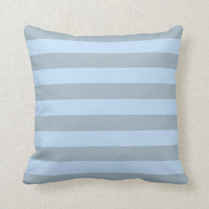 Coussin Carreau élégant moderne de gris bleu de rayures