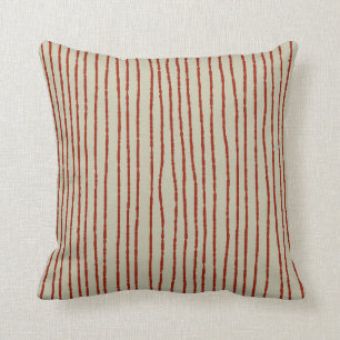 Coussin Carreau en beige et rouge