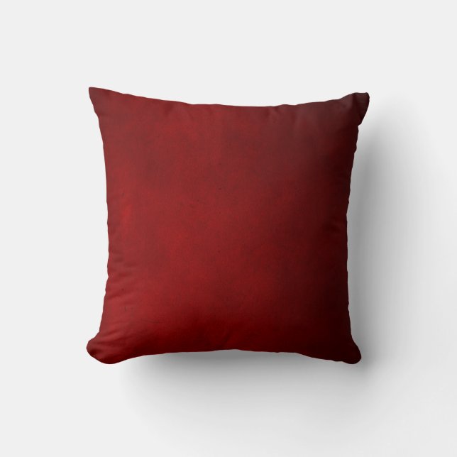 Coussin Carreau en cuir rouge foncé de peluche (Recto)