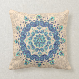 Coussin Carreau en pastel de kaléidoscope de Paisley