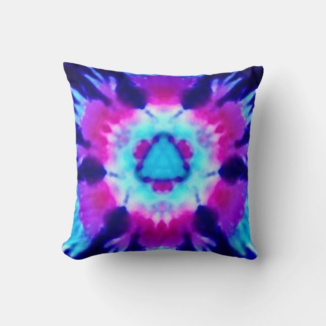 Coussin Carreau étranger psychédélique d'arc-en-ciel (Recto)