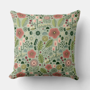 Coussin Carreau floral de jardin atomique