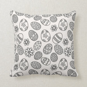 Coussin Carreau floral élégant du motif d'oeufs de