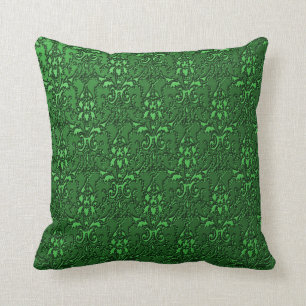 Coussin Carreau formel fleuri élégant de vert vert