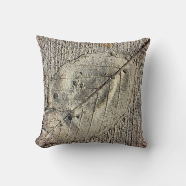 Coussin Carreau fossile de feuille (Recto)