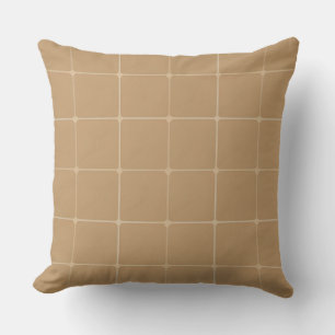 Coussin Carreau géométrique beige Motif moderne Décoration