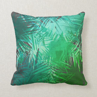 Coussin Carreau géométrique vert de jungle