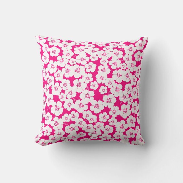 Coussin carreau girly mignon couleur cerise et blanc de (Recto)