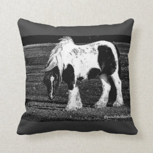 Coussin Carreau gitan d'art de photo de cheval de Vanner