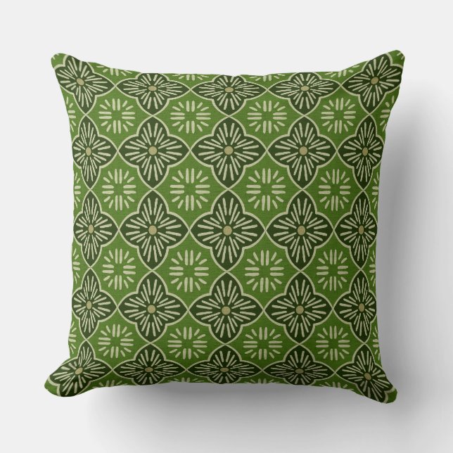 Coussin Carreau graphique de Casablanca en motif vert (Recto)