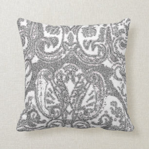 Coussin Carreau gris blanc/Coussin de Paisley