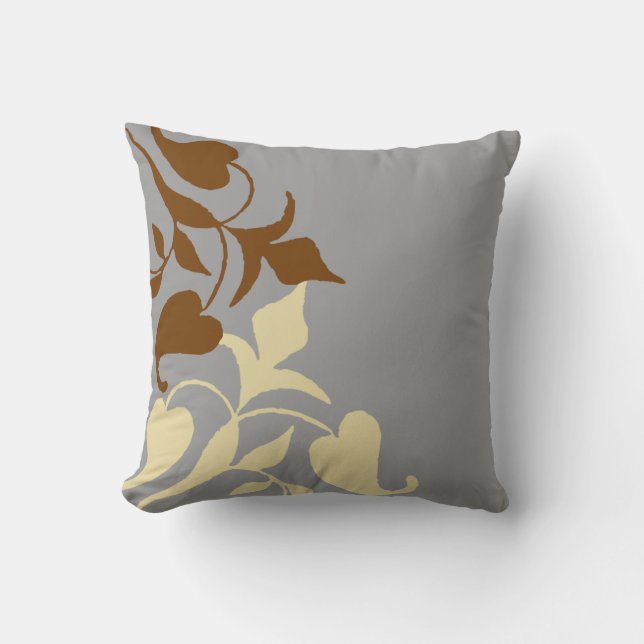Coussin Carreau gris Brown simple moderne de vigne de (Recto)