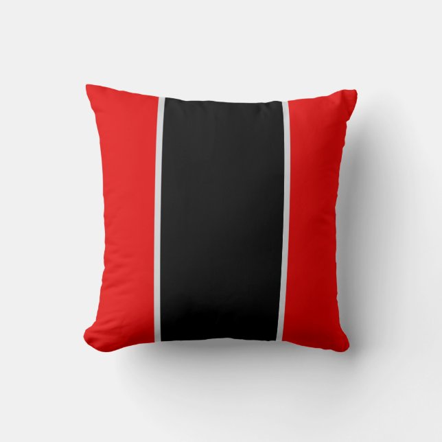 Coussin Carreau gris noir rouge (Recto)