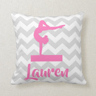 Coussin Carreau gris rose de gymnastique
