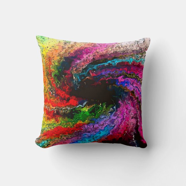 Coussin Carreau grunge d'art de tempête abstraite (Recto)