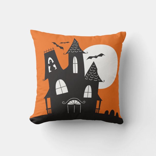 Coussin Carreau hanté mignon de Halloween de Chambre (Recto)