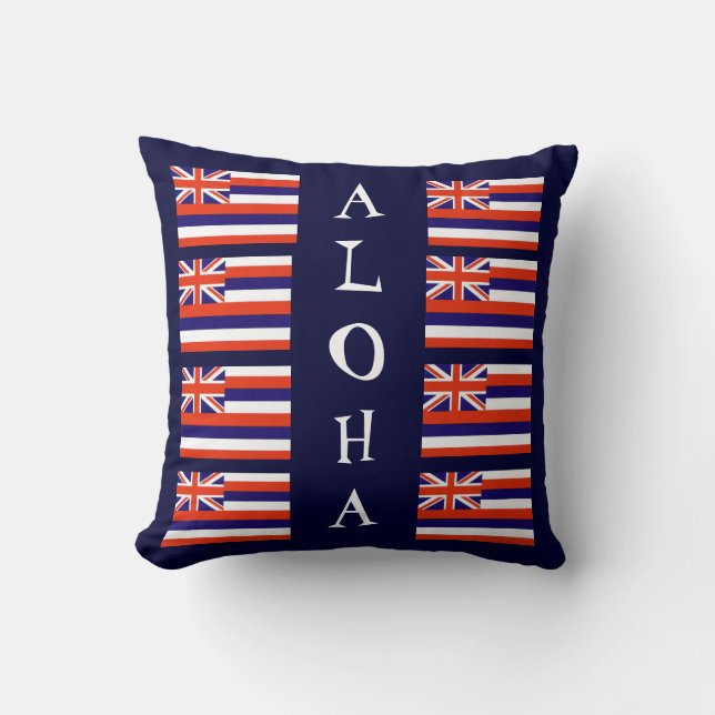 Coussin Carreau hawaïen de drapeau d'état de style Aloha (Recto)