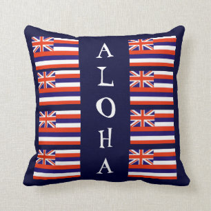 Coussin Carreau hawaïen de drapeau d'état de style Aloha