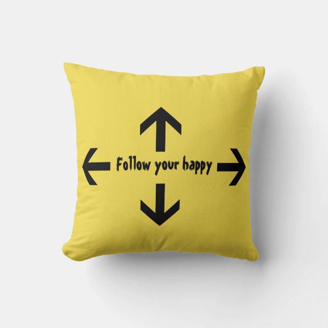 Coussin Carreau heureux de citation (Recto)