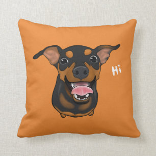 Coussin Carreau heureux de Pinscher miniature de Pin de