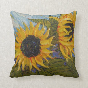 Coussin Carreau jaune de tournesols