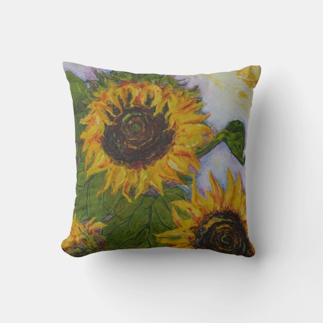Coussin Carreau jaune de tournesols (Recto)