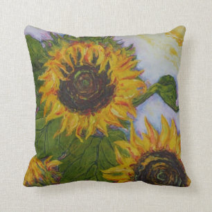 Coussin Carreau jaune de tournesols