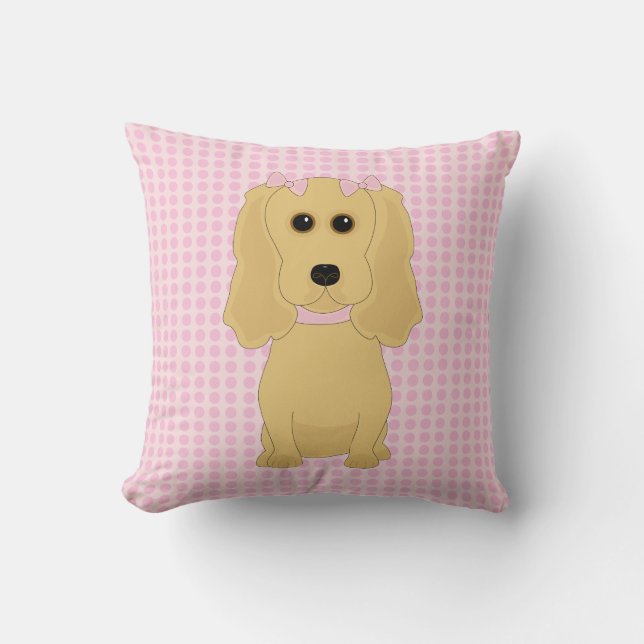 Coussin Carreau lunatique d'art de chien de cocker (Recto)