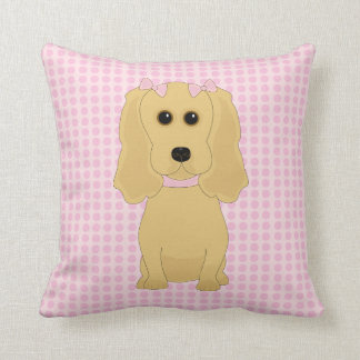 Coussin Carreau lunatique d'art de chien de cocker