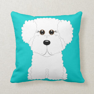 Coussin Carreau lunatique et mignon de Bichon Frise